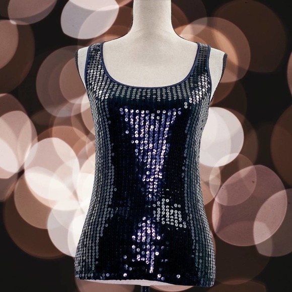 NO boundaries Black Sequined Embellished Tank Top - Picture 10 of 10